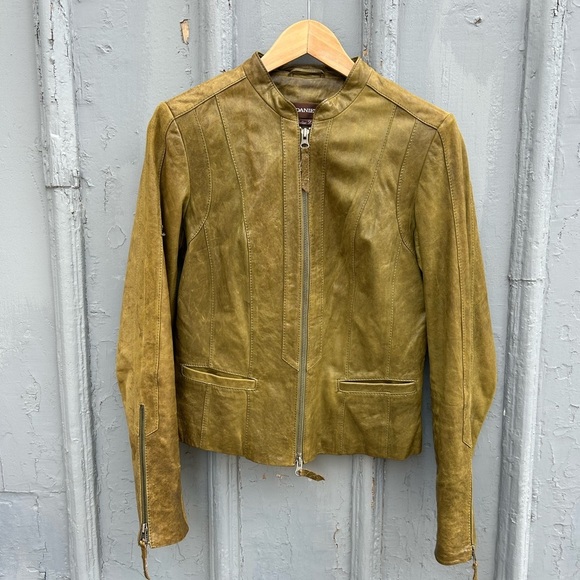 Danier Jackets & Blazers - Danier tan leather moto Jacket, size xs